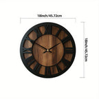 Vintage Wooden Wall Clock - Silent, Battery Operated, Decorative Roman Numerals for Home, Kitchen, Living Room, Bedroom, Office - 14/16/18 inch Options, Charming Home Decor|Artistic Wall Clock|Wooden Wall Clock, Wall Clock Li House Of Avana [[SKU:HOA-CLK-400]]