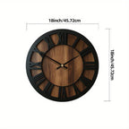 Vintage Wooden Wall Clock - Silent, Battery Operated, Decorative Roman Numerals for Home, Kitchen, Living Room, Bedroom, Office - 14/16/18 inch Options, Charming Home Decor|Artistic Wall Clock|Wooden Wall Clock, Wall Clock Li House Of Avana [[SKU:HOA-CLK-400]]