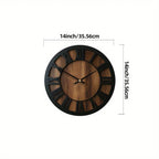 Vintage Wooden Wall Clock - Silent, Battery Operated, Decorative Roman Numerals for Home, Kitchen, Living Room, Bedroom, Office - 14/16/18 inch Options, Charming Home Decor|Artistic Wall Clock|Wooden Wall Clock, Wall Clock Li House Of Avana [[SKU:HOA-CLK-400-A]]