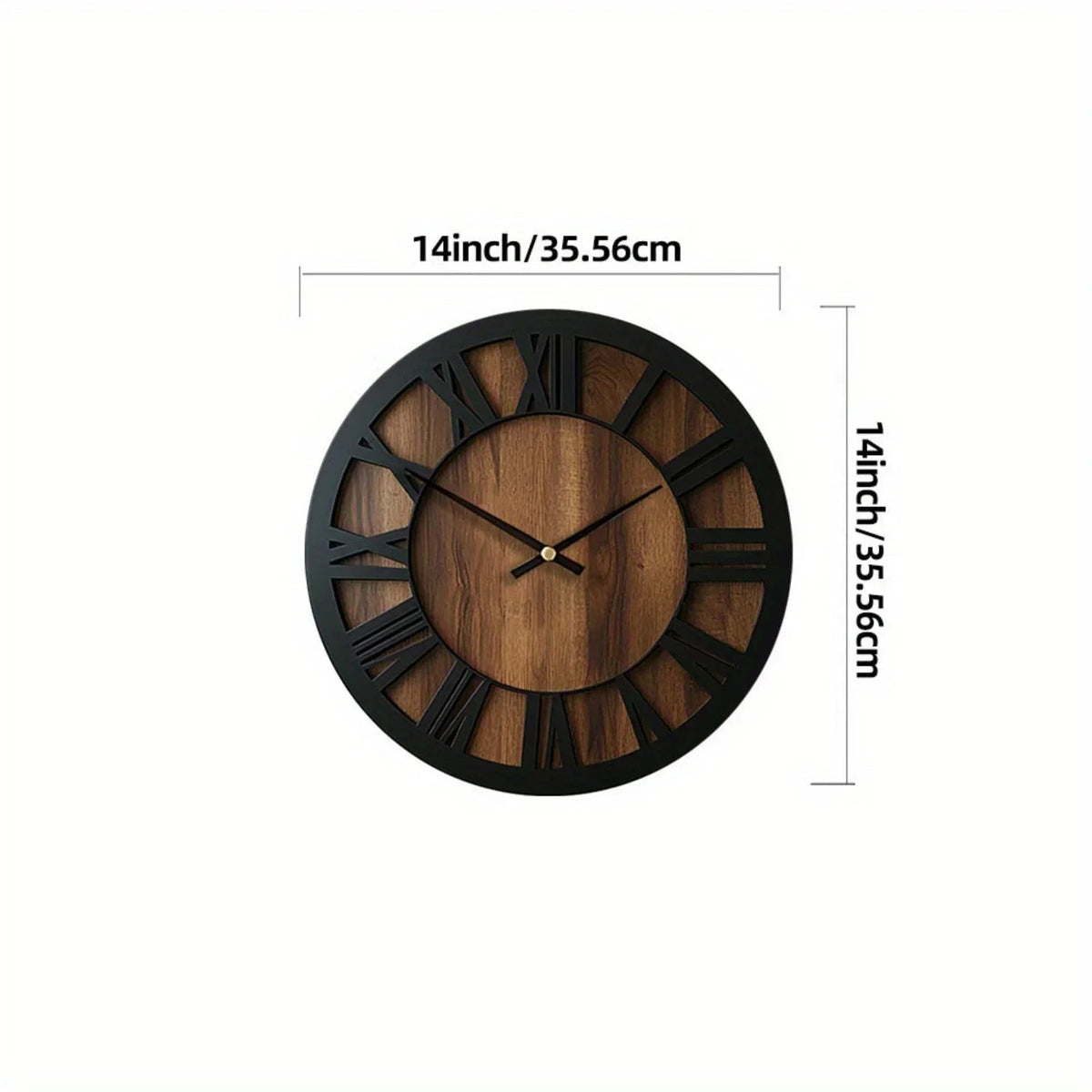 Vintage Wooden Wall Clock - Silent, Battery Operated, Decorative Roman Numerals for Home, Kitchen, Living Room, Bedroom, Office - 14/16/18 inch Options, Charming Home Decor|Artistic Wall Clock|Wooden Wall Clock, Wall Clock Li House Of Avana [[SKU:HOA-CLK-400-A]]