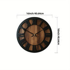 Vintage Wooden Wall Clock - Silent, Battery Operated, Decorative Roman Numerals for Home, Kitchen, Living Room, Bedroom, Office - 14/16/18 inch Options, Charming Home Decor|Artistic Wall Clock|Wooden Wall Clock, Wall Clock Li House Of Avana [[SKU:HOA-CLK-400]]