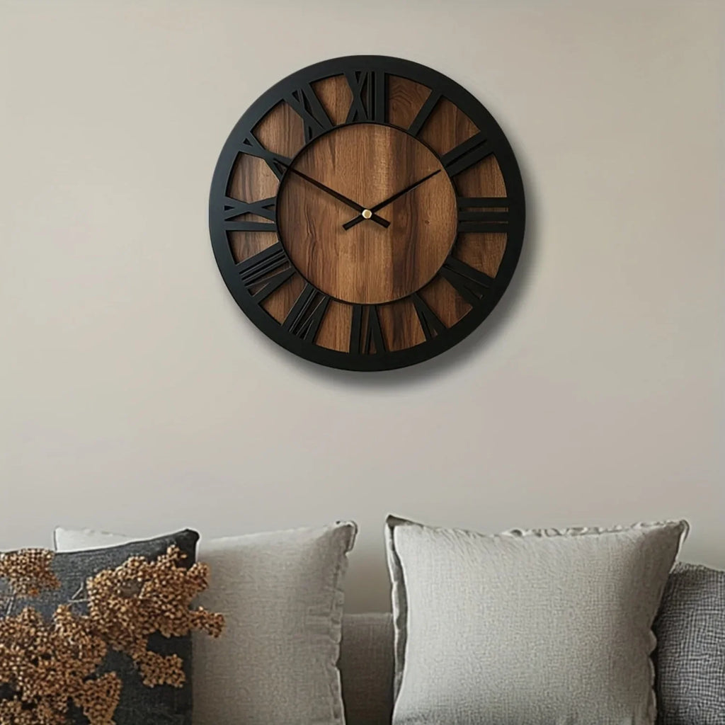 Vintage Wooden Wall Clock - Silent, Battery Operated, Decorative Roman Numerals for Home, Kitchen, Living Room, Bedroom, Office - 14/16/18 inch Options, Charming Home Decor|Artistic Wall Clock|Wooden Wall Clock, Wall Clock Li House Of Avana