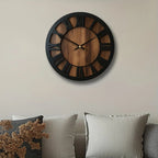 Vintage Wooden Wall Clock - Silent, Battery Operated, Decorative Roman Numerals for Home, Kitchen, Living Room, Bedroom, Office - 14/16/18 inch Options, Charming Home Decor|Artistic Wall Clock|Wooden Wall Clock, Wall Clock Li House Of Avana [[SKU:HOA-CLK-400]]