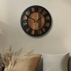 Vintage Wooden Wall Clock - Silent, Battery Operated, Decorative Roman Numerals for Home, Kitchen, Living Room, Bedroom, Office - 14/16/18 inch Options, Charming Home Decor|Artistic Wall Clock|Wooden Wall Clock, Wall Clock Li House Of Avana [[SKU:HOA-CLK-400]]