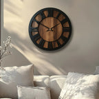 Vintage Wooden Wall Clock - Silent, Battery Operated, Decorative Roman Numerals for Home, Kitchen, Living Room, Bedroom, Office - 14/16/18 inch Options, Charming Home Decor|Artistic Wall Clock|Wooden Wall Clock, Wall Clock Li House Of Avana [[SKU:HOA-CLK-400]]