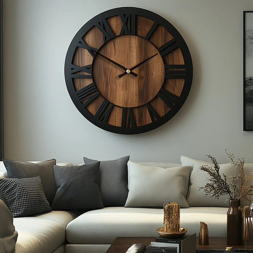 Vintage Wooden Wall Clock - Silent, Battery Operated, Decorative Roman Numerals for Home, Kitchen, Living Room, Bedroom, Office - 14/16/18 inch Options, Charming Home Decor|Artistic Wall Clock|Wooden Wall Clock, Wall Clock Li House Of Avana