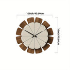 [Vintage Wooden Decor Clock] Decorative Wooden round Wall Clock Artistic Silent Clock Battery Operated Decor for Home 14 16 18 inch Vintage Wooden Clock Home Decor for Kitchen, Living Room, Bedroom, Office House Of Avana