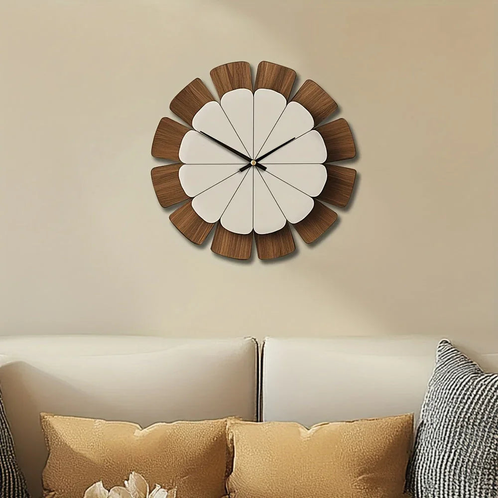 [Vintage Wooden Decor Clock] Decorative Wooden round Wall Clock Artistic Silent Clock Battery Operated Decor for Home 14 16 18 inch Vintage Wooden Clock Home Decor for Kitchen, Living Room, Bedroom, Office House Of Avana