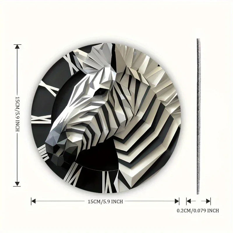 Zebra-Themed 5.9" Acrylic Wall Decor - 3D Animal Design For Bedroom, Living Room & Porch - House Of Avana