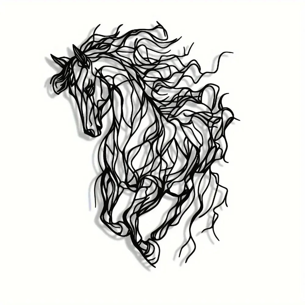 Wall Decor - Elegant Line Art Black, side view - House Of Avana