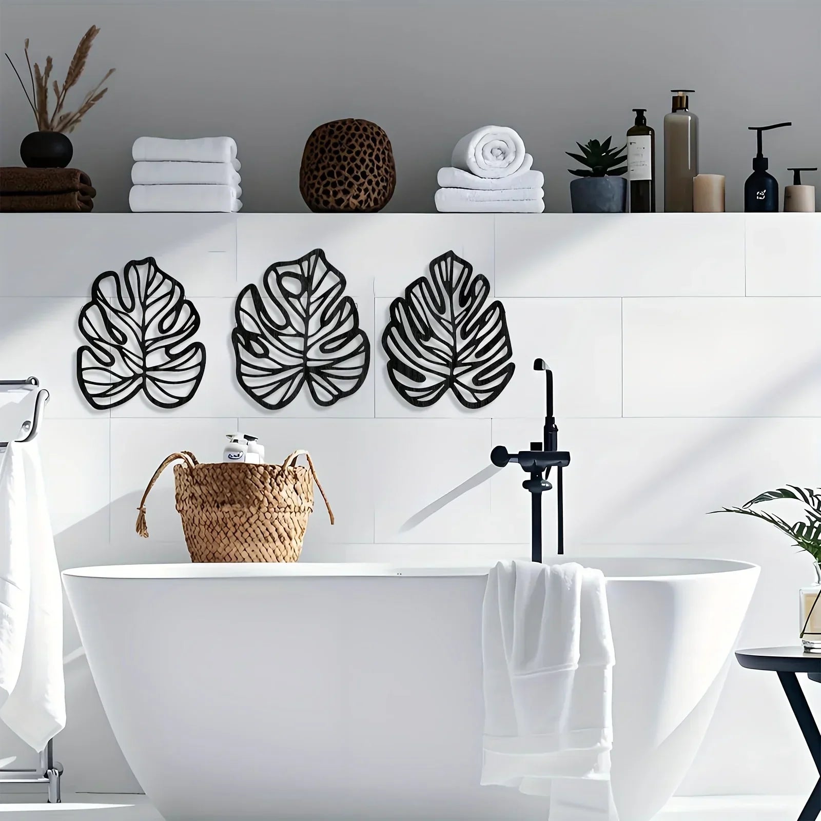 Wall Decor - Minimalist Wood Hooks, angled view - House Of Avana