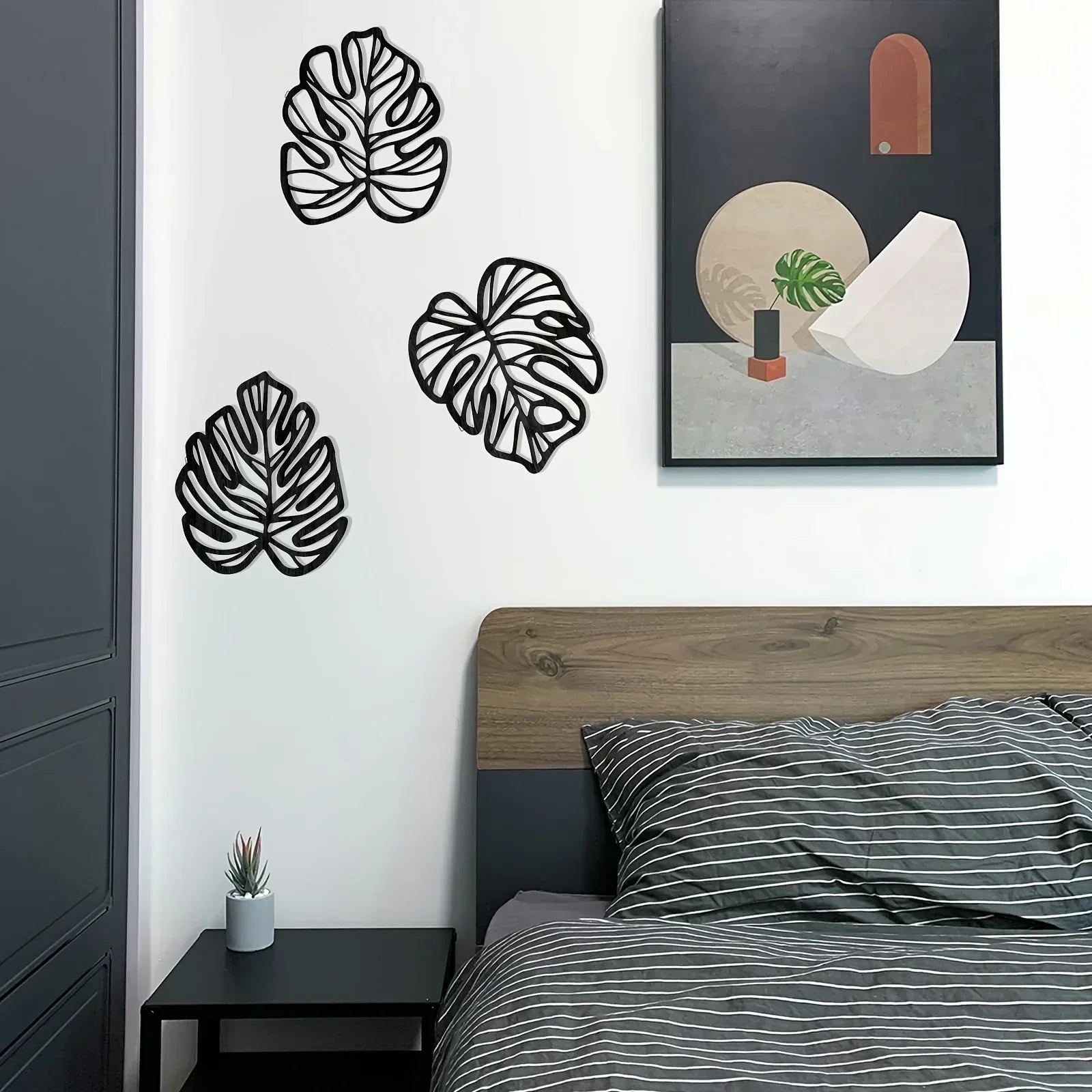 Wall Decor - Minimalist Wood Hooks, angled view - House Of Avana