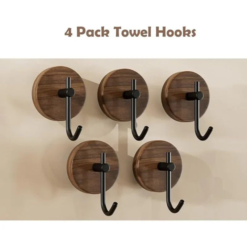 S Wooden Wall Hooks, No Drill Adhesive Hangers - Heavy Duty Sticky Hooks for Coat, Towel, Bag, Hat -... - House Of Avana