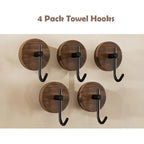S Wooden Wall Hooks, No Drill Adhesive Hangers - Heavy Duty Sticky Hooks for Coat, Towel, Bag, Hat -... - House Of Avana