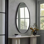 Irregular Wall Mirror Asymmetrical Mirror, 53 X 90 Cm Black Metal Framed Mirror for Bathroom Bedroom Living Room Entryway, Decorative Modern Wall Decor House Of Avana [[SKU:HOA-MIR-015]]