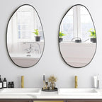 Irregular Wall Mirror Asymmetrical Mirror, 53 X 90 Cm Black Metal Framed Mirror for Bathroom Bedroom Living Room Entryway, Decorative Modern Wall Decor House Of Avana