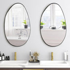 Irregular Wall Mirror Asymmetrical Mirror, 53 X 90 Cm Black Metal Framed Mirror for Bathroom Bedroom Living Room Entryway, Decorative Modern Wall Decor House Of Avana [[SKU:HOA-MIR-015]]