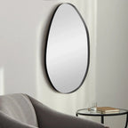 Irregular Wall Mirror Asymmetrical Mirror, 53 X 90 Cm Black Metal Framed Mirror for Bathroom Bedroom Living Room Entryway, Decorative Modern Wall Decor House Of Avana