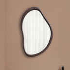 [Wooden Decorative Wall Mirror] Decorative Wooden Irregular Frame Wall Mirror - 39.5 Cm X 25 Cm, Suitable for Bathrooms, Vanities, Bedrooms, Living Rooms, And Hallways House Of Avana [[SKU:HOA-MIR-017]]