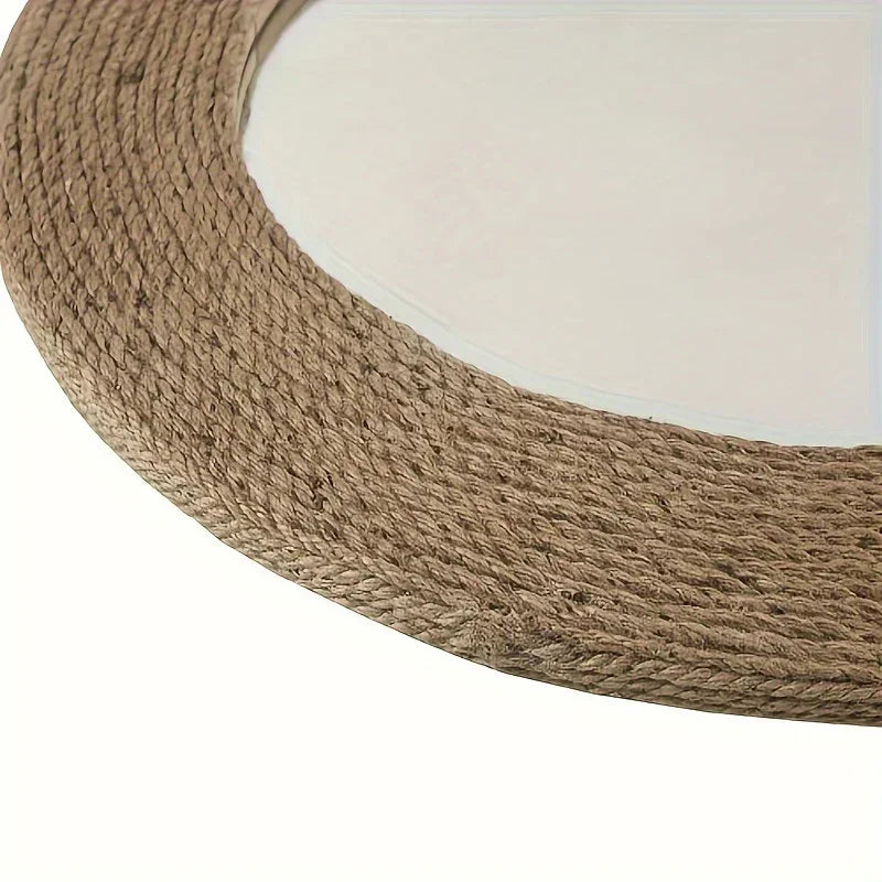 Natural Jute Rope Round Wall Mirror 26" - House Of Avana