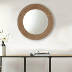 Natural Jute Rope Round Wall Mirror 26" - House Of Avana