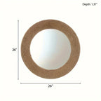 Natural Jute Rope Round Wall Mirror 26" - House Of Avana