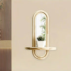 Wall Mirror - Natural Wooden Oval, angled view - House Of Avana [[SKU:HOA-MIR-022]]