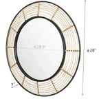 Round Wall Mirror Wall Decor, Circle Mirrors with Rattan Large Mirrors for Living Room - House Of Avana