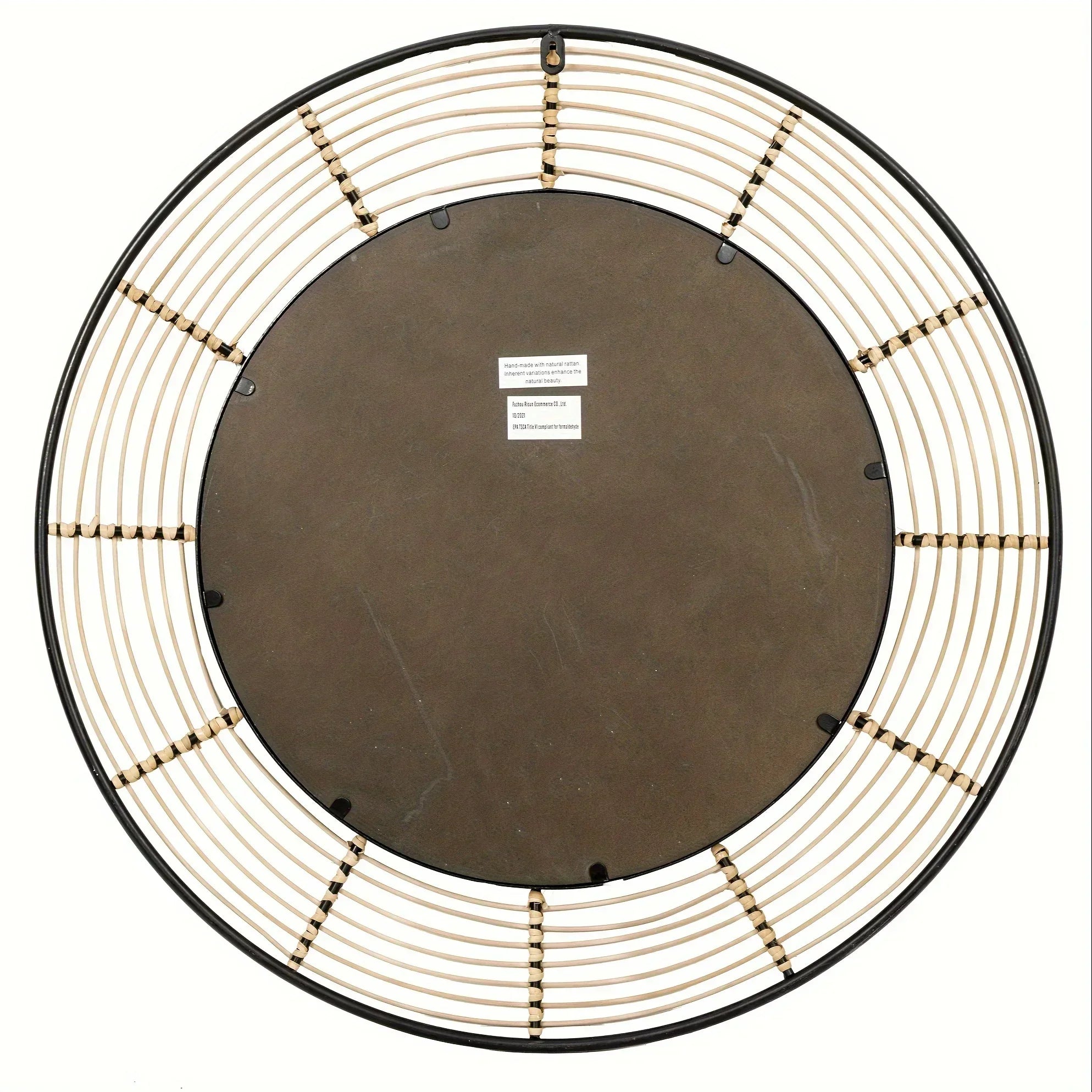 Round Wall Mirror Wall Decor, Circle Mirrors with Rattan Large Mirrors for Living Room - House Of Avana