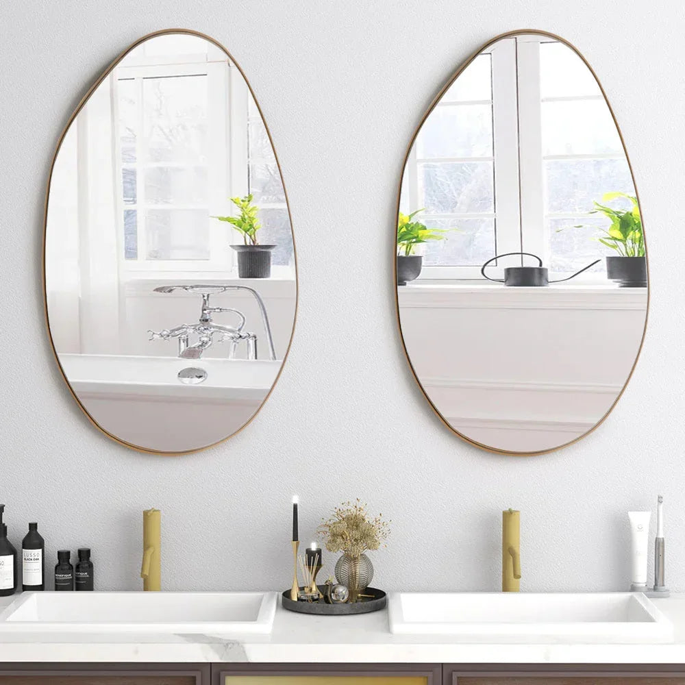 Gold Metal Framed Wall Mirror - House Of Avana [[SKU:HOA-MIR-016]]