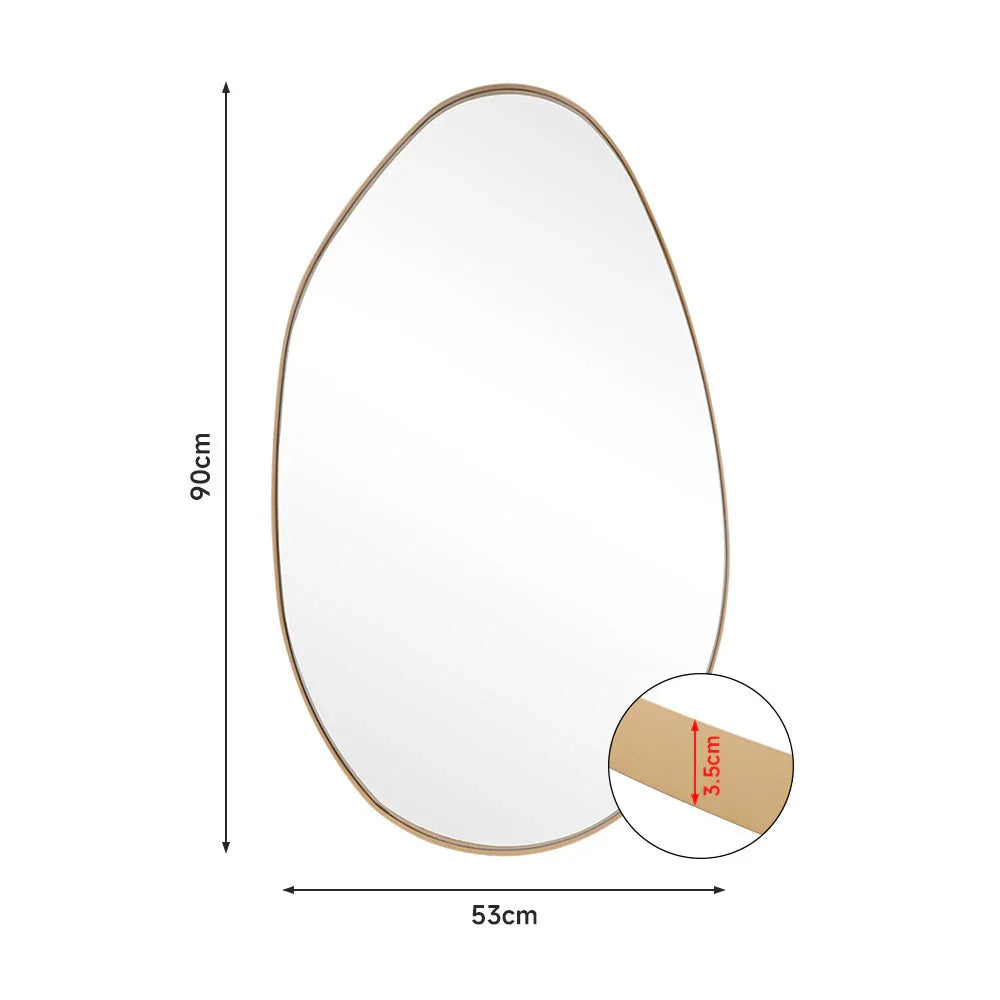 Gold Metal Framed Wall Mirror - House Of Avana