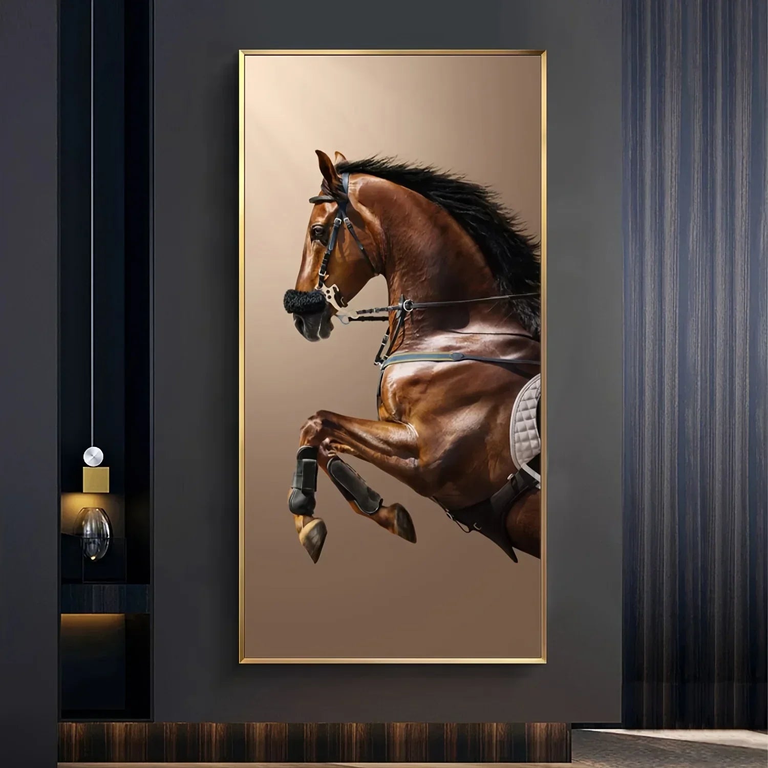 Luxury Modern Horse Wall Painting, detail shot - House Of Avana