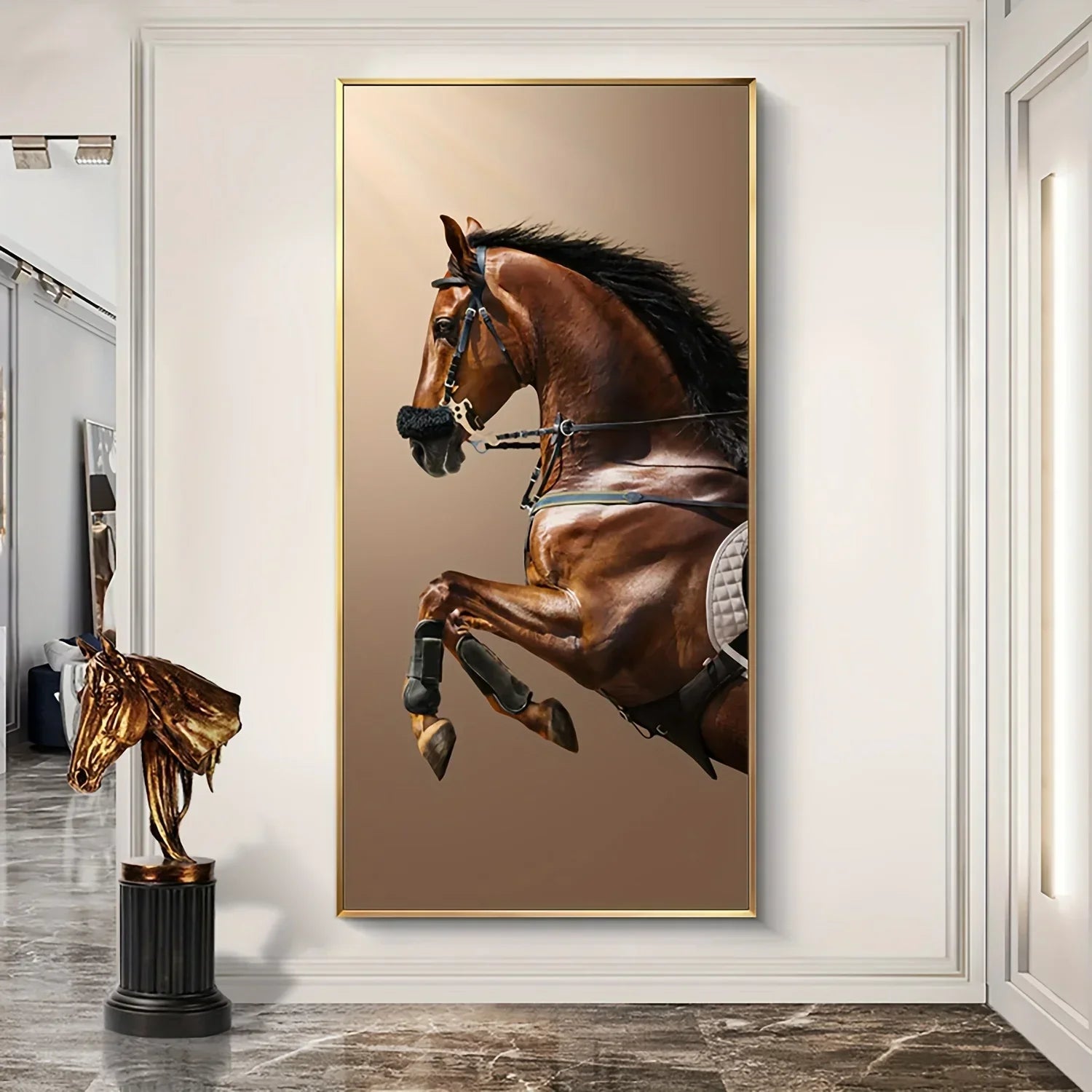Luxury Modern Horse Wall Painting, front view - House Of Avana