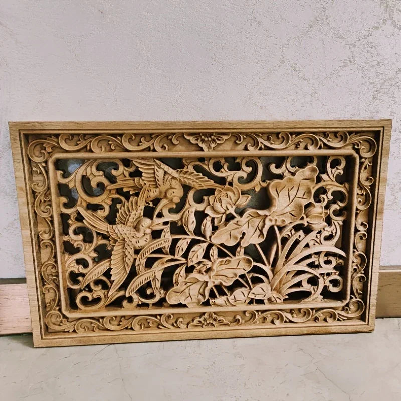 Wall Panel - 3D Carved Wood Vintage