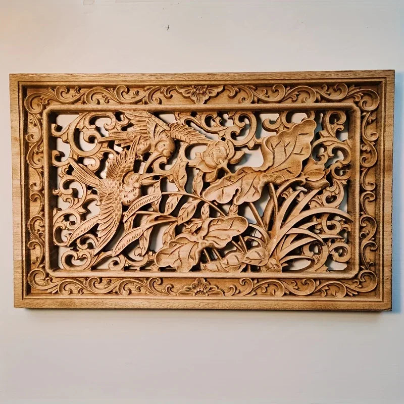 Wall Panel - 3D Carved Wood Vintage