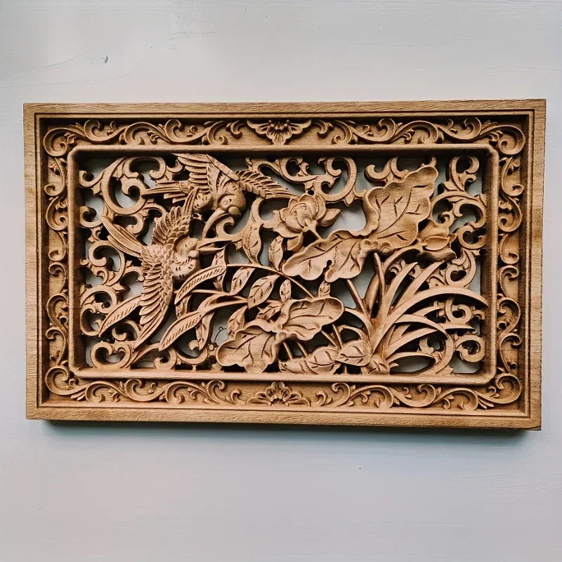 Wall Panel - 3D Carved Wood Vintage