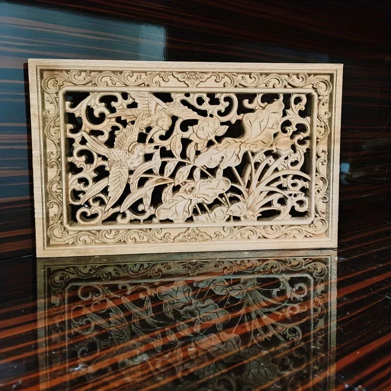 Wall Panel - 3D Carved Wood Vintage