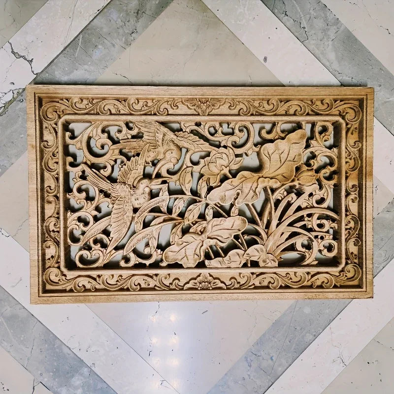 Wall Panel - 3D Carved Wood Vintage