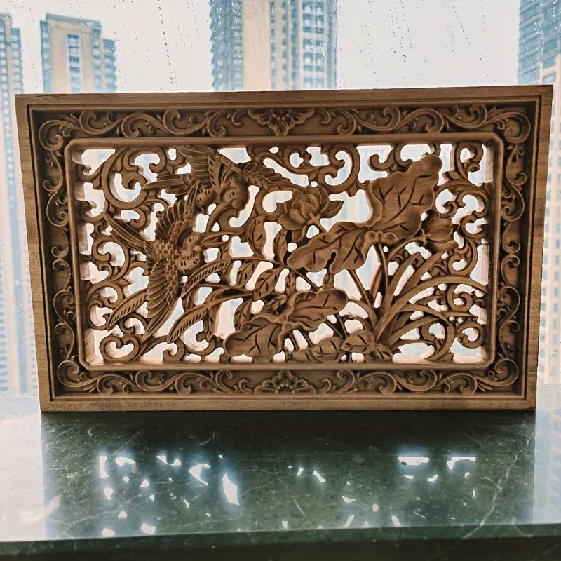 Wall Panel - 3D Carved Wood Vintage