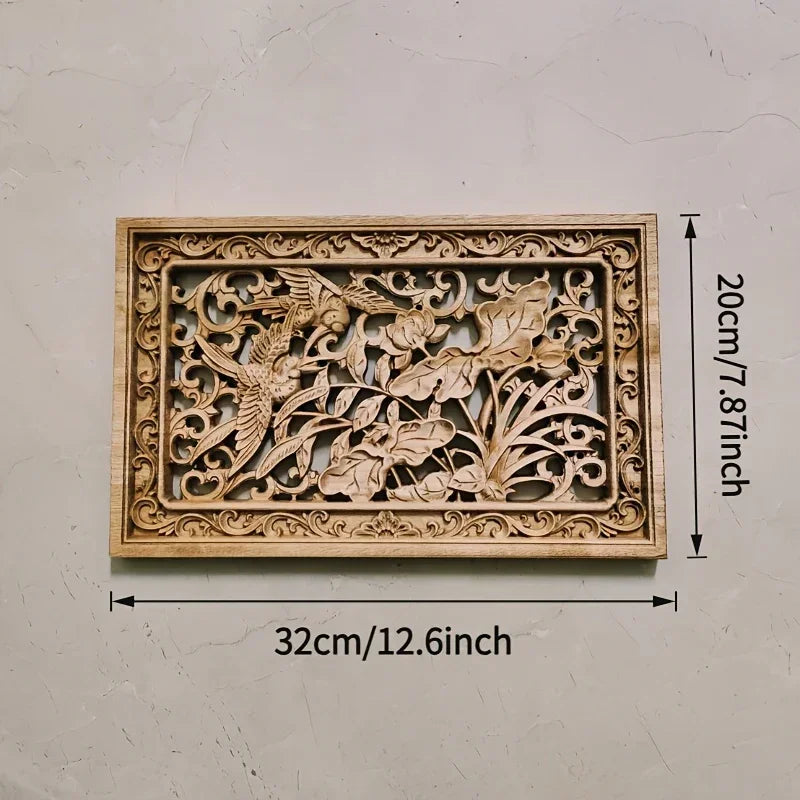Wall Panel - 3D Carved Wood Vintage