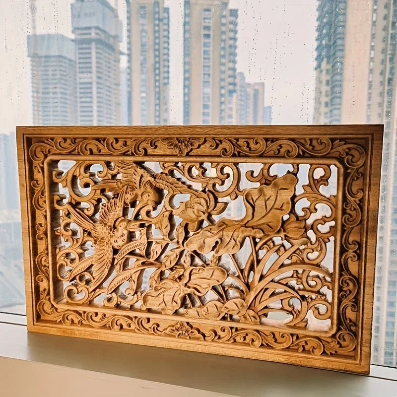Wall Panel - 3D Carved Wood Vintage