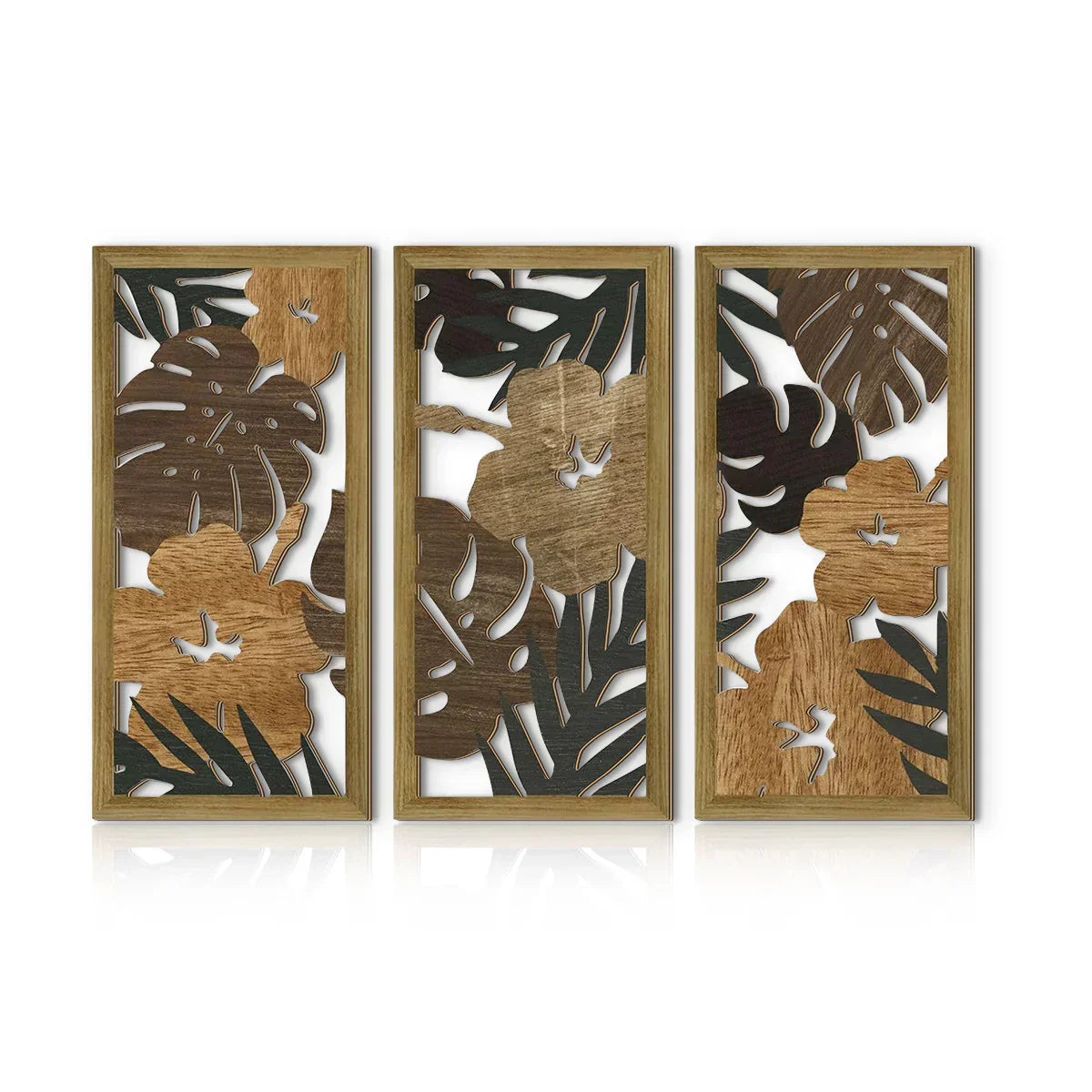 Wall Pediment - Nordic Wood Tropical, angled view - House Of Avana
