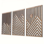 Wall Sculpture - Rustic Oak Mountain | Wood Wall Art | close-up | Nordic home decor | House of Avana