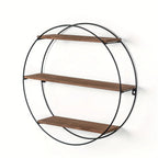 Wall Shelf - Floating Wood 3-tier, dimensions view - House Of Avana [[SKU:HOA-DSH-010]]