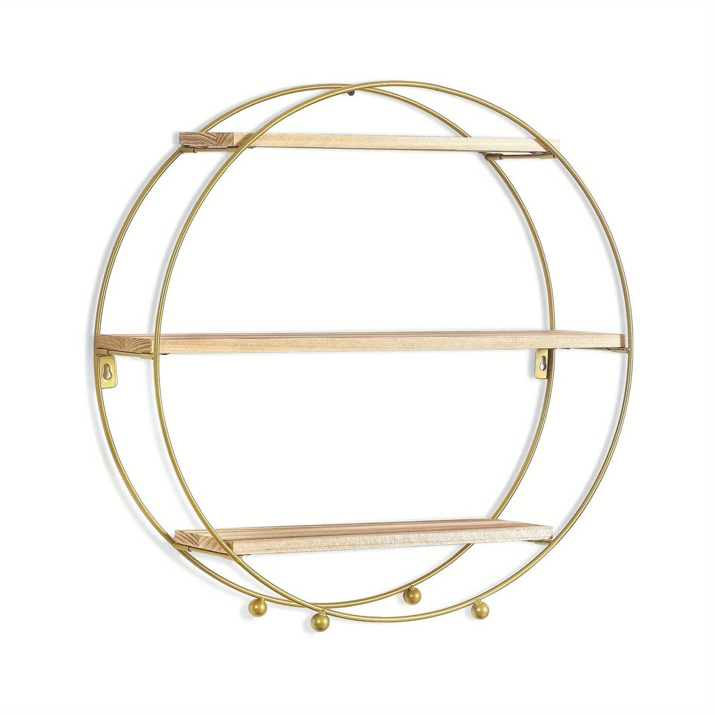 Wall Shelf - Floating Wood 3-tier, in-use display - House Of Avana [[SKU:HOA-DSH-010]]