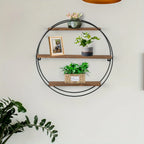 Wall Shelf - Floating Wood 3-tier, side view - House Of Avana