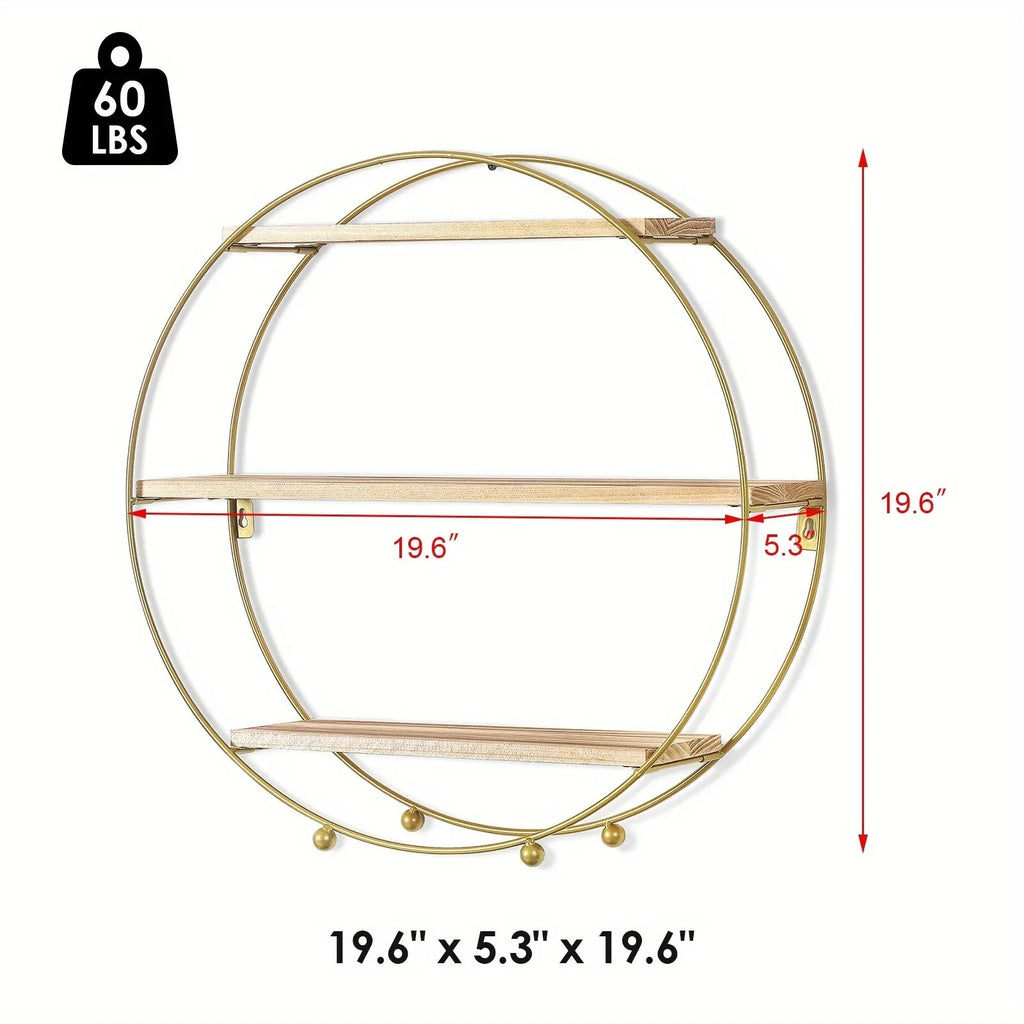 Wall Shelf - Floating Wood 3-tier, detail shot - House Of Avana [[SKU:HOA-DSH-010]]