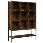 Wall Shelf - Geometric Smoked Oak Wooden, side view - House Of Avana [[SKU:HOA-BOK-022]]
