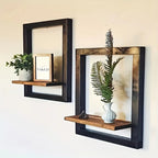 Wall Shelf - Reclaimed Wood Black Brown Set, detail shot - House Of Avana [[SKU:HOA-DSH-007]]