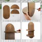 Wall Shelves - Layer Wooden Brown, side view - House Of Avana [[SKU:HOA-STO-033]]